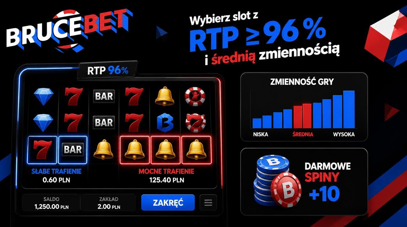 Slot z RTP ≥96 % i średnia zmienność, darmowe spiny i wykres zmienności