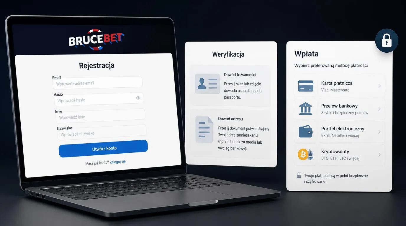 Ekran rejestracji obok listy dokumentów do weryfikacji i metod wpłaty